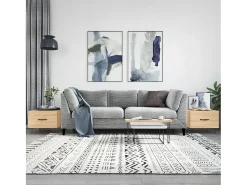 Conjunto de 2 Mesas de Centro | Mesa de apoio | Mesa de café 50x50x40cm deriv. madeira carvalho sonoma^ Mesa De Centro