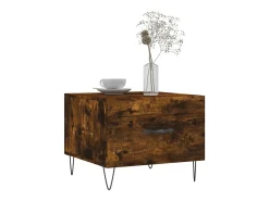 Mesa De Centro* Conjunto de 2 Mesas de Centro | Mesa de apoio | Mesa de café 50x50x40 cm madeira processada cor fumado Castanho