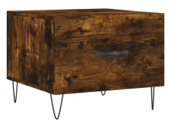 Mesa De Centro* Conjunto de 2 Mesas de Centro | Mesa de apoio | Mesa de café 50x50x40 cm madeira processada cor fumado Castanho