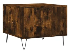 Mesa De Centro* Conjunto de 2 Mesas de Centro | Mesa de apoio | Mesa de café 50x50x40 cm madeira processada cor fumado Castanho