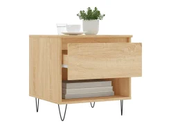 Mesa De Centro* Conjunto de 2 Mesas de Centro | Mesa de apoio | Mesa de café 50x46x50cm deriv. madeira carvalho sonoma Castanho