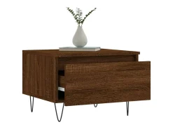 Mesa De Centro| Conjunto de 2 Mesas de Centro | Mesa de apoio | Mesa de café 50x46x35 cm deriv. madeira carvalho Castanho