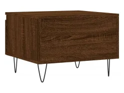 Mesa De Centro| Conjunto de 2 Mesas de Centro | Mesa de apoio | Mesa de café 50x46x35 cm deriv. madeira carvalho Castanho