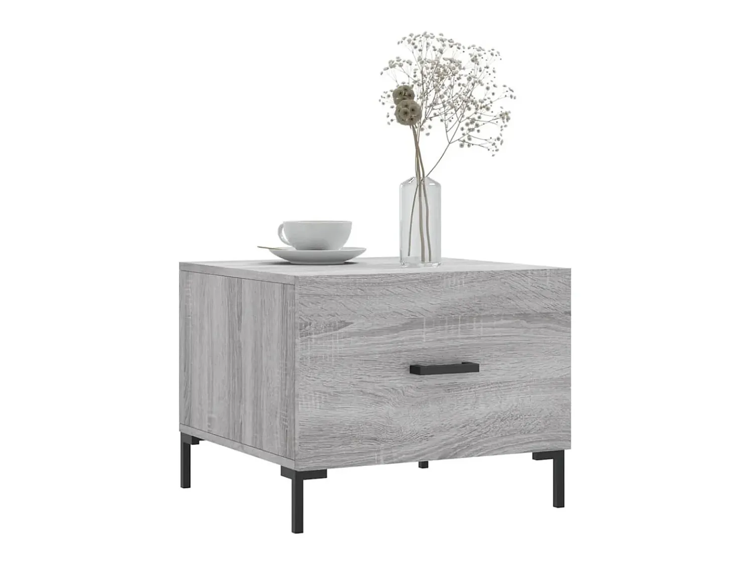 Conjunto de 2 Mesas de Centro | Mesa de apoio | Mesa de café 50x50x40 cm madeira proc. sonoma cinza^ Mesa De Centro