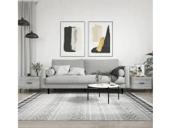 Conjunto de 2 Mesas de Centro | Mesa de apoio | Mesa de café 50x50x40 cm madeira proc. sonoma cinza^ Mesa De Centro