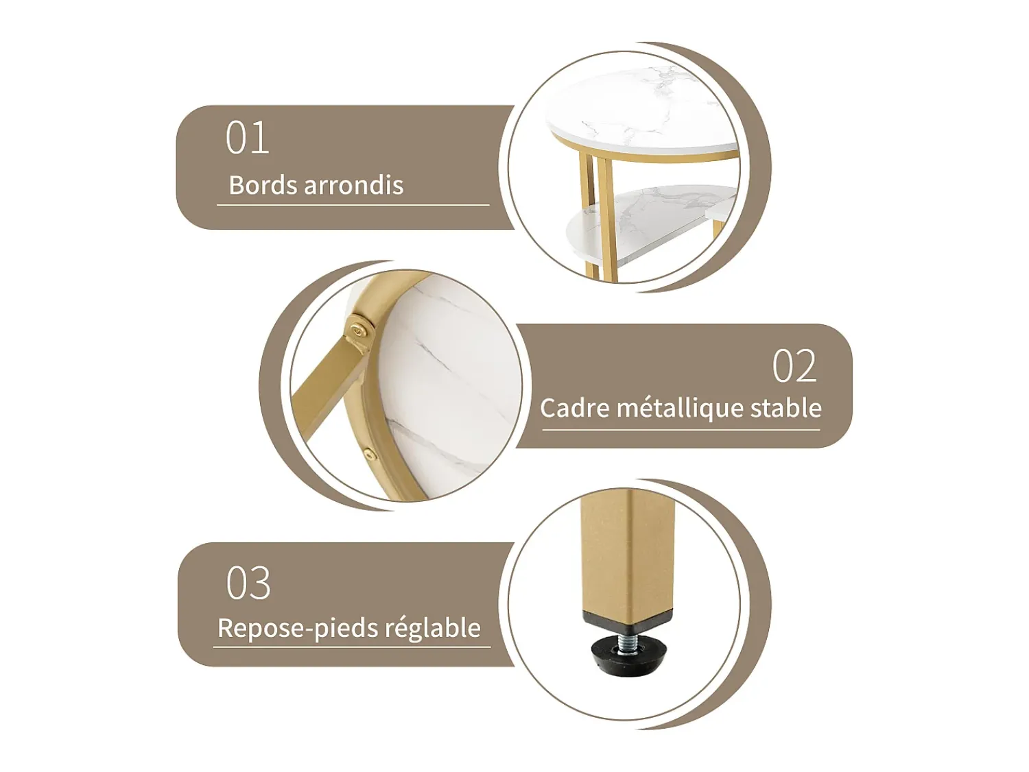 Mesa De Centro* Conjunto de 2 mesas de centro com estrutura metálica e prateleira, estilo moderno para sala de estar, douradas. Dourado