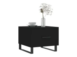 Mesa De Centro| Conjunto de 2 Mesas de Centro | Mesa de apoio | Mesa de café 50x50x40 cm madeira processada Preto
