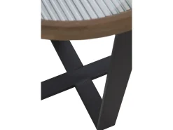 Mesa De Centro| Conjunto de 2 mesas de centro redondas com vidro Castanho