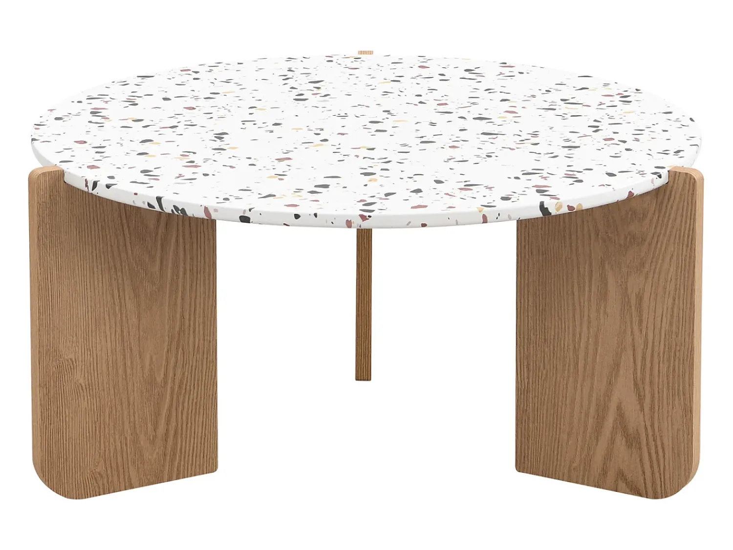 Conjunto de 2 mesas de centro encaixáveis, modulares modernas, para sala de estar, sofá, 70x70x35+50x50x45,5 (cm), Natural Natural claro