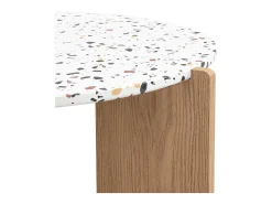 Conjunto de 2 mesas de centro encaixáveis, modulares modernas, para sala de estar, sofá, 70x70x35+50x50x45,5 (cm), Natural Natural claro