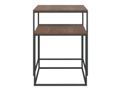 Mesa De Centro| Conjunto de 2 Mesas de Centro | Mesa de apoio derivados de madeira e metal Preto