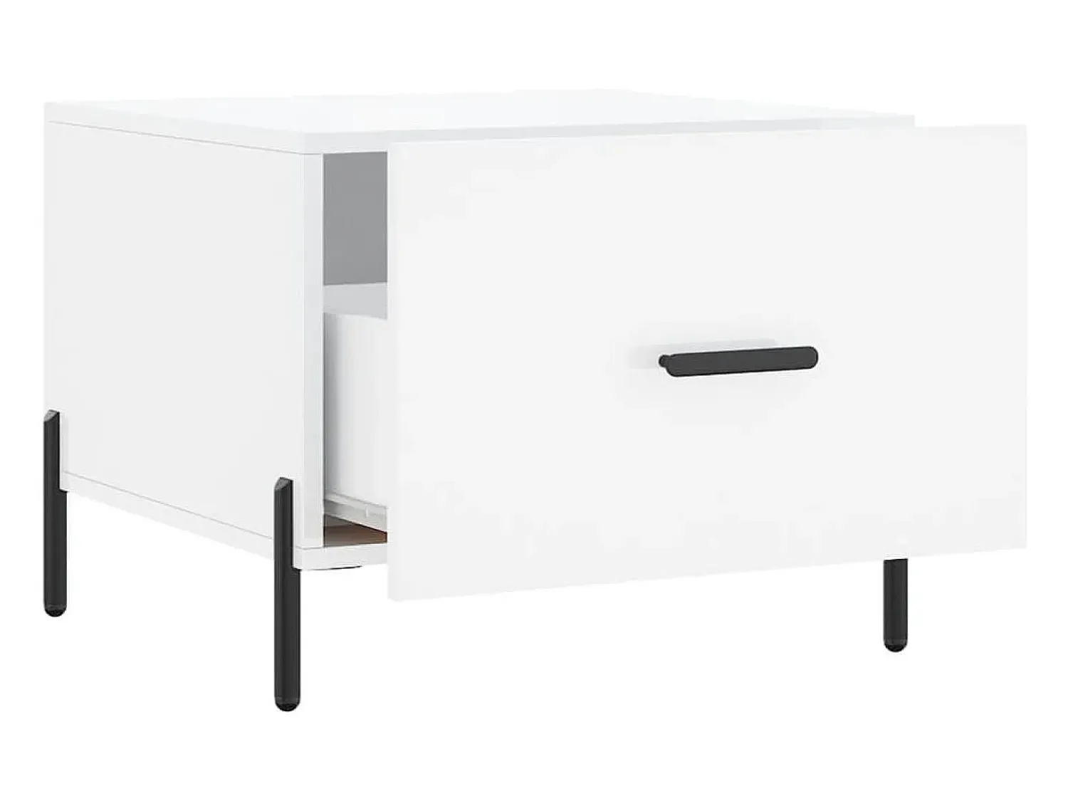 Discount Conjunto de 2 Mesas de Centro | Mesa de apoio | Mesa de café 50x50x40 cm brilhante Branco