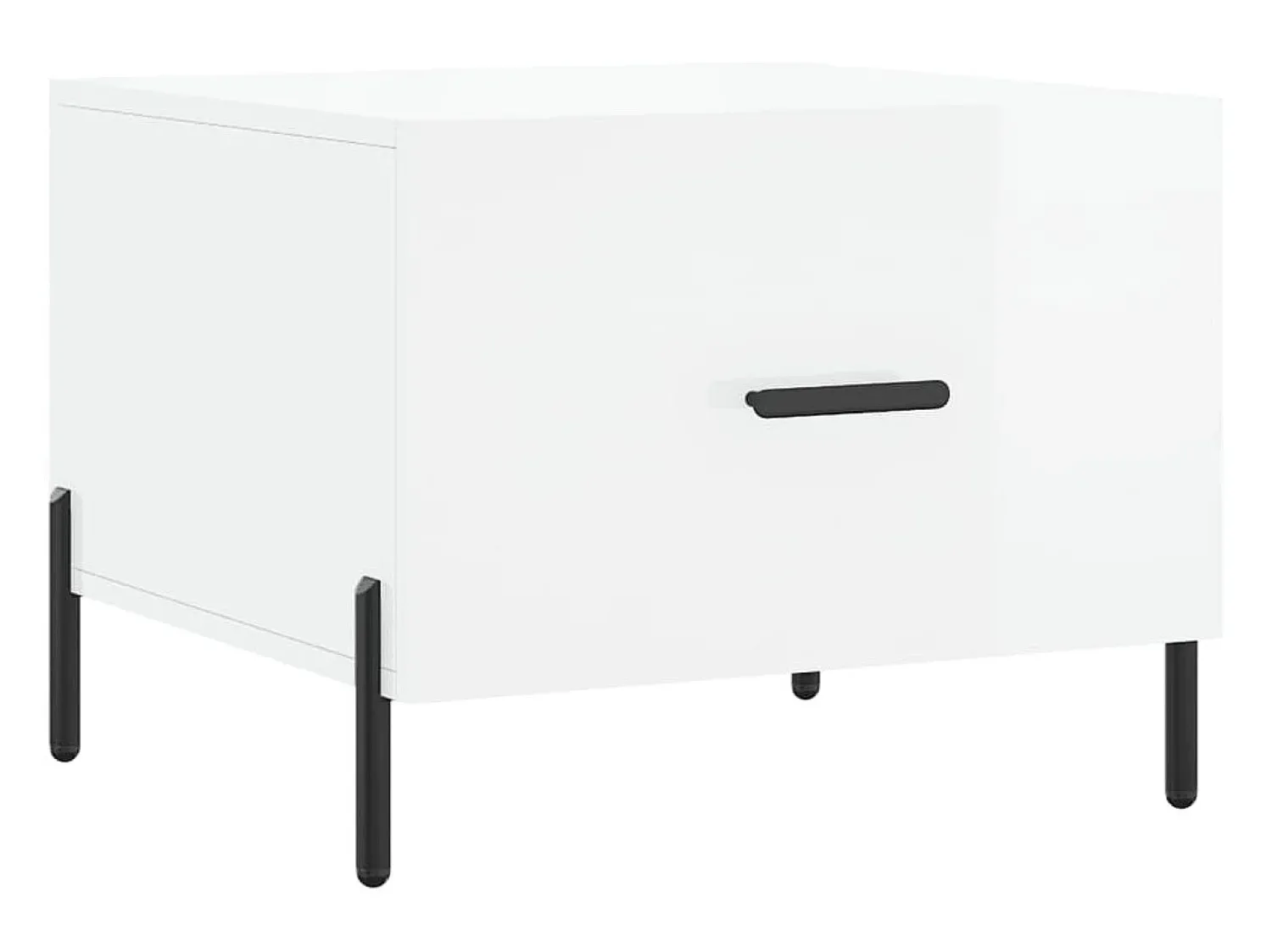Discount Conjunto de 2 Mesas de Centro | Mesa de apoio | Mesa de café 50x50x40 cm brilhante Branco