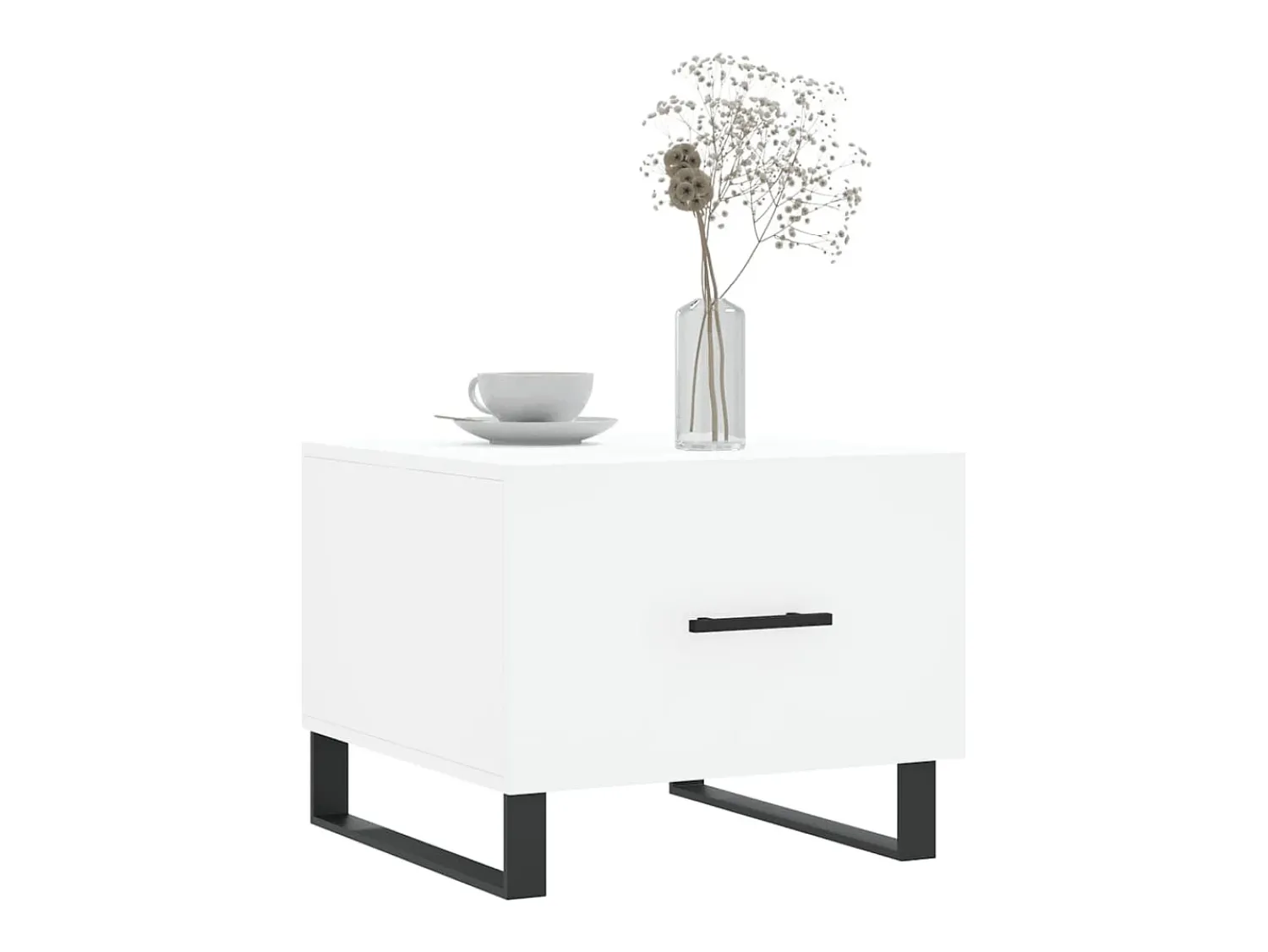 Conjunto de 2 Mesas de Centro | Mesa de apoio | Mesa de café 50x50x40 cm madeira processada^ Mesa De Centro