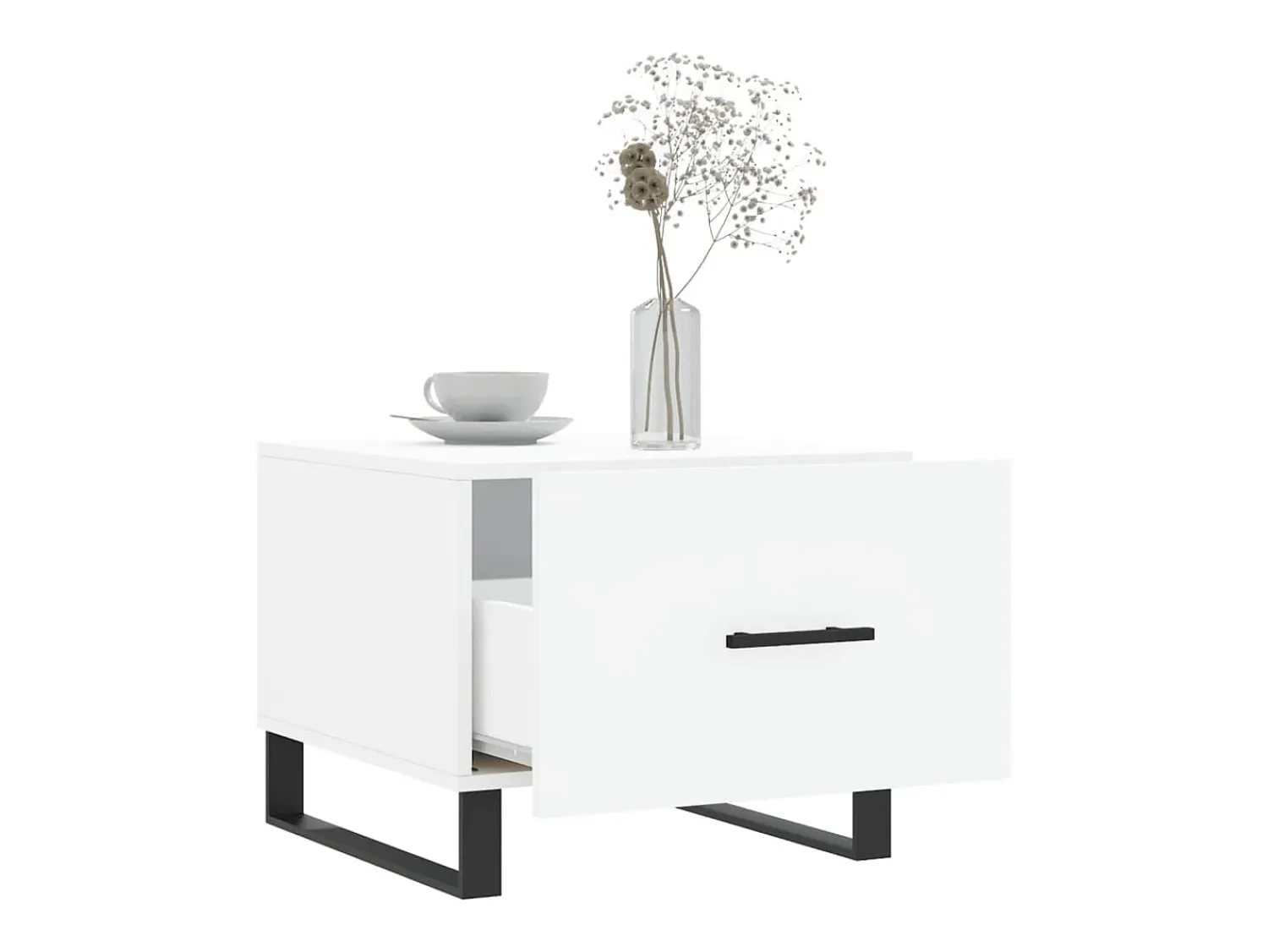 Conjunto de 2 Mesas de Centro | Mesa de apoio | Mesa de café 50x50x40 cm madeira processada^ Mesa De Centro