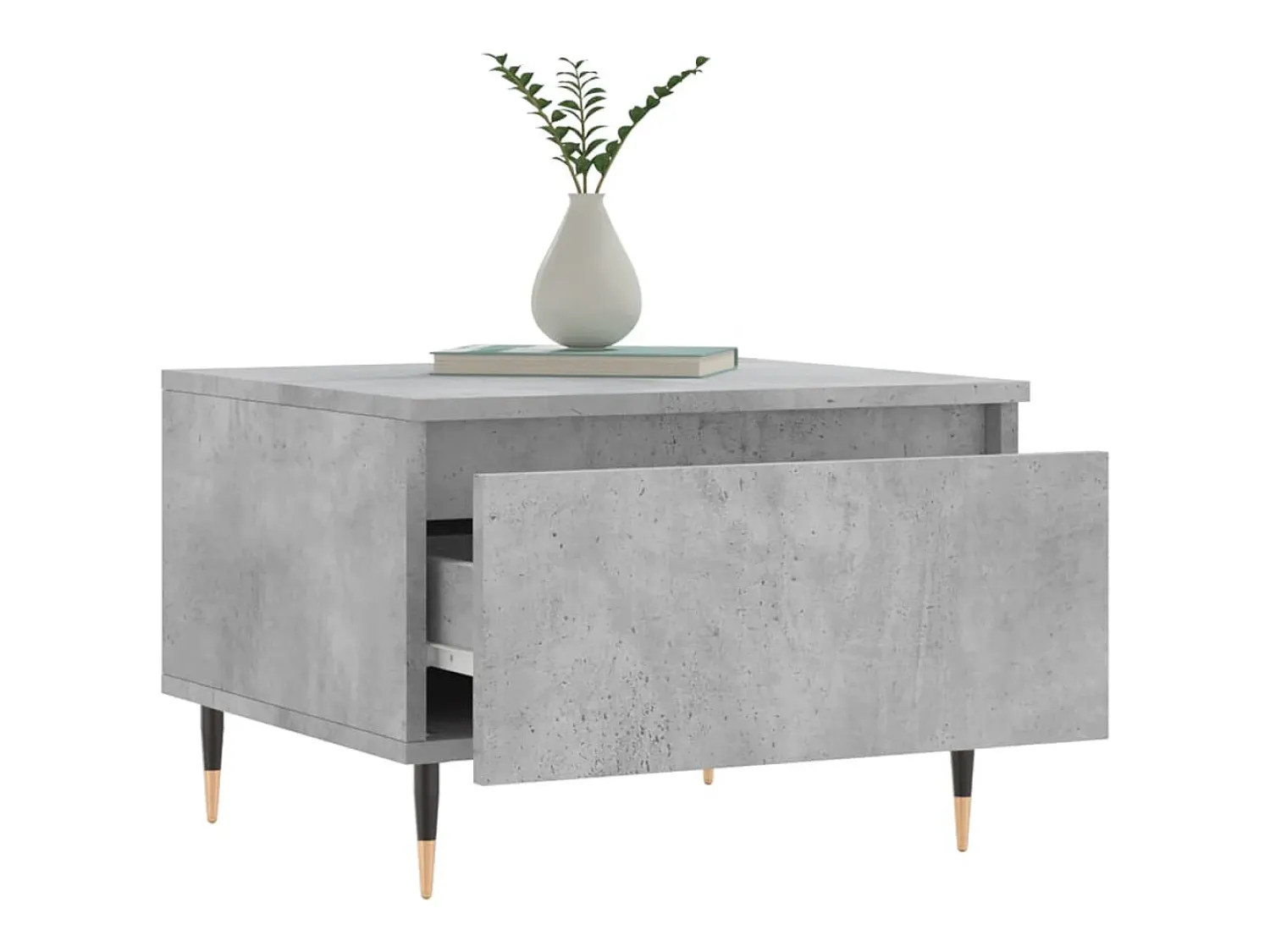 Mesa De Centro| Conjunto de 2 Mesas de Centro | Mesa de apoio | Mesa de café 50x46x35 cm deriv. madeira cinza-cimento Cinzento