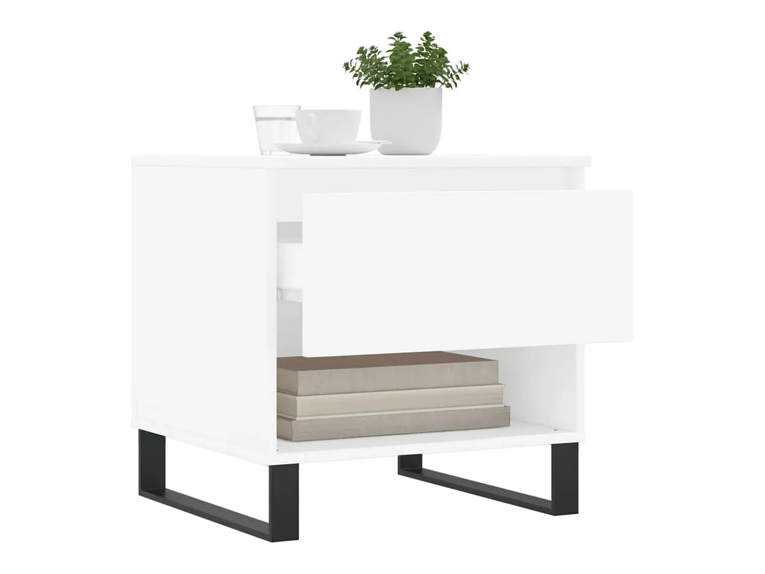 Mesa De Centro| Conjunto de 2 Mesas de Centro | Mesa de apoio | Mesa de café 50x46x50 cm derivados de madeira Branco