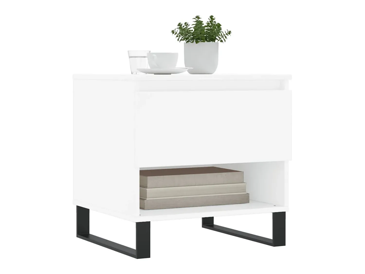 Mesa De Centro| Conjunto de 2 Mesas de Centro | Mesa de apoio | Mesa de café 50x46x50 cm derivados de madeira Branco