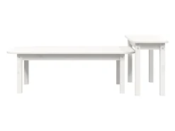 Mesa De Centro* Conjunto de 2 Mesas de Centro | Mesa de apoio pinho maciço Branco