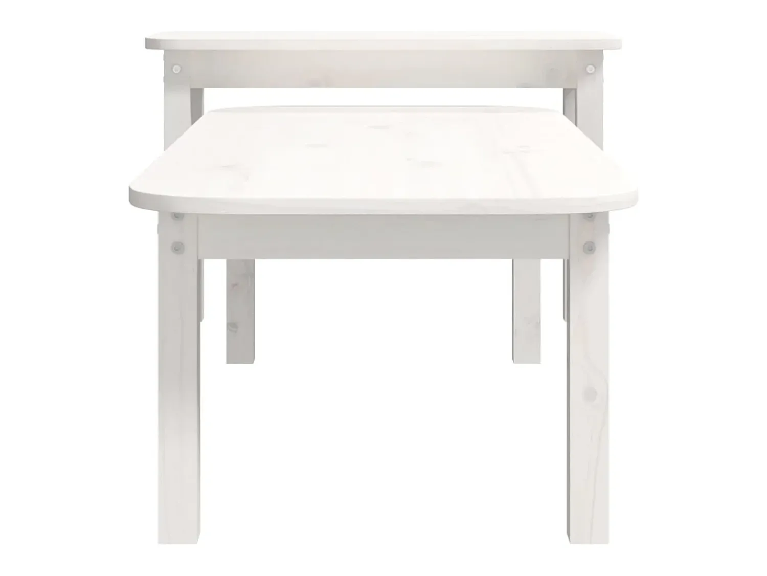 Mesa De Centro* Conjunto de 2 Mesas de Centro | Mesa de apoio pinho maciço Branco