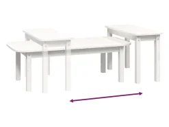 Mesa De Centro* Conjunto de 2 Mesas de Centro | Mesa de apoio pinho maciço Branco
