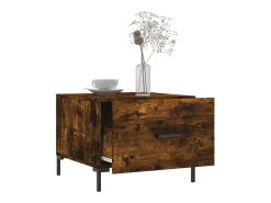 Conjunto de 2 Mesas de Centro | Mesa de apoio | Mesa de café 50x50x40 cm madeira processada cor fumado^ Mesa De Centro