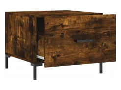 Conjunto de 2 Mesas de Centro | Mesa de apoio | Mesa de café 50x50x40 cm madeira processada cor fumado^ Mesa De Centro