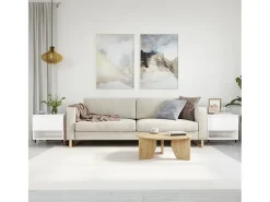 Conjunto de 2 Mesas de Centro | Mesa de apoio | Mesa de café 50x46x50 cm derivados de madeira^ Mesa De Centro