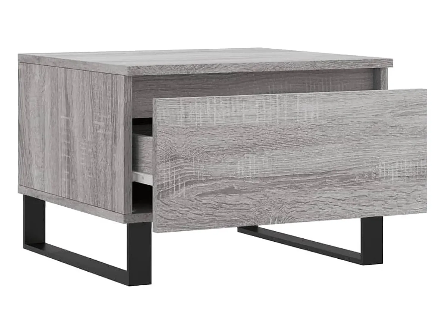 Mesa De Centro* Conjunto de 2 Mesas de Centro | Mesa de apoio | Mesa de café 50x46x35cm deriv. madeira sonoma Cinzento