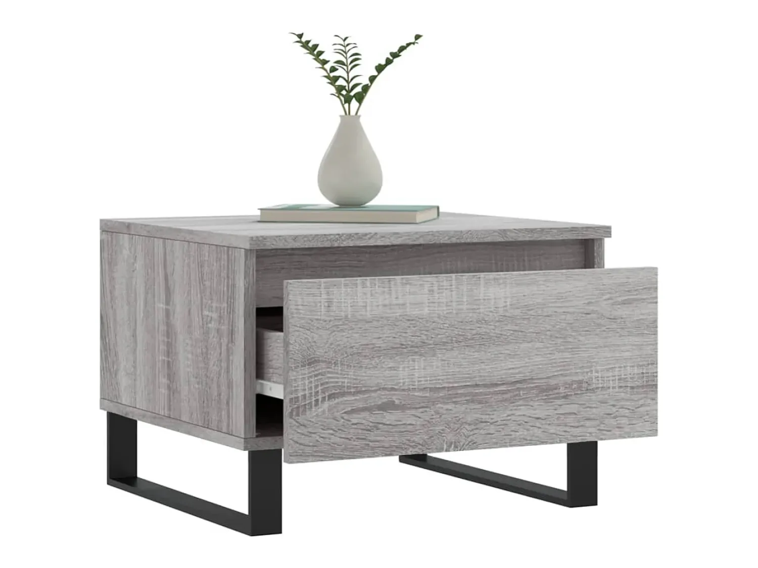 Mesa De Centro* Conjunto de 2 Mesas de Centro | Mesa de apoio | Mesa de café 50x46x35cm deriv. madeira sonoma Cinzento