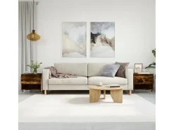 Mesa De Centro* Conjunto de 2 Mesas de Centro | Mesa de apoio | Mesa de café 50x46x50cm deriv. madeira carvalho fumado Castanho