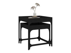 Discount Conjunto de 2 Mesas de Centro | Mesa de apoio | Mesa de café derivados de madeira Preto