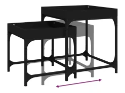 Discount Conjunto de 2 Mesas de Centro | Mesa de apoio | Mesa de café derivados de madeira Preto