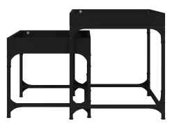 Discount Conjunto de 2 Mesas de Centro | Mesa de apoio | Mesa de café derivados de madeira Preto