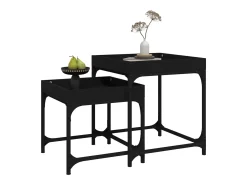 Discount Conjunto de 2 Mesas de Centro | Mesa de apoio | Mesa de café derivados de madeira Preto