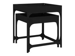 Discount Conjunto de 2 Mesas de Centro | Mesa de apoio | Mesa de café derivados de madeira Preto