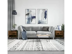 Conjunto de 2 Mesas de Centro | Mesa de apoio | Mesa de café 50x46x50cm deriv. madeira carvalho fumado Castanho