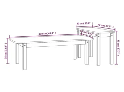 Mesa De Centro* Conjunto de 2 Mesas de Centro | Mesa de apoio pinho maciço mel Castanho