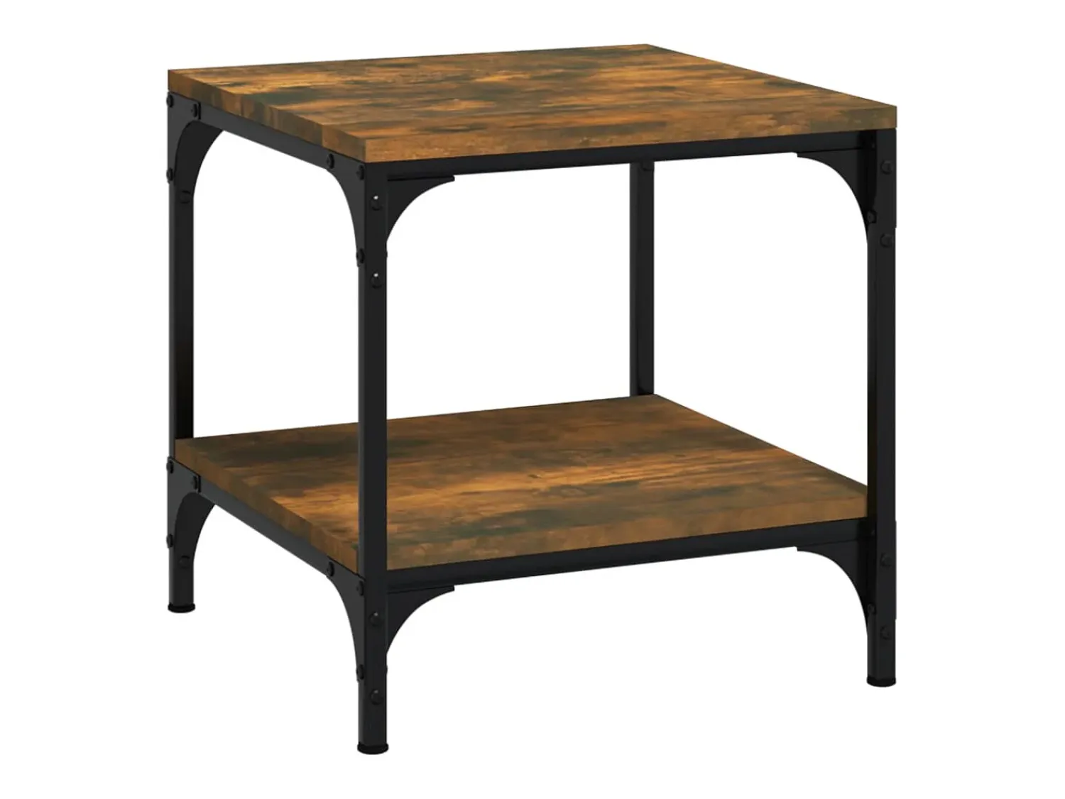 Clearance Conjunto de 2 Mesas de Centro | Mesa de apoio | Mesa de café 40x40x40 cm derivados madeira fumado Castanho