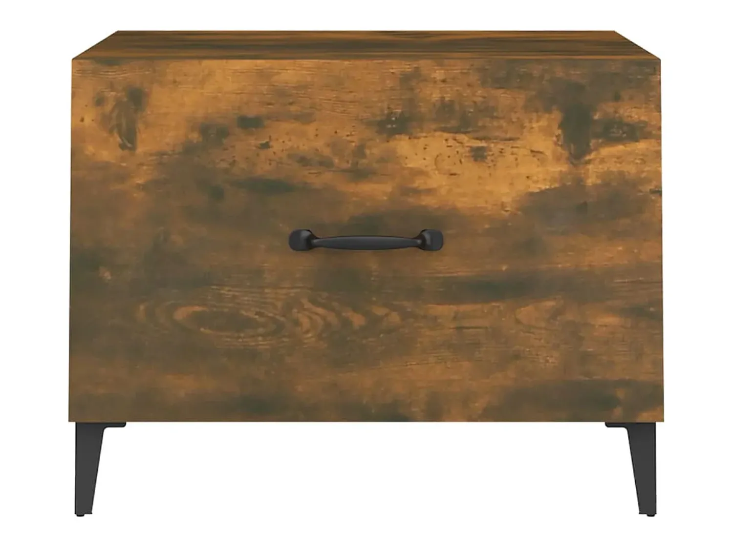 Mesa De Centro* Conjunto de 2 Mesas de Centro | Mesa de apoio com pernas de metal 50x50x40 cm fumado Castanho
