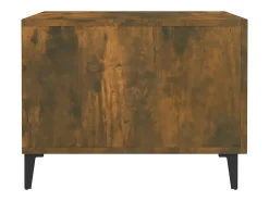 Mesa De Centro* Conjunto de 2 Mesas de Centro | Mesa de apoio com pernas de metal 50x50x40 cm fumado Castanho