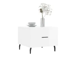 Mesa De Centro| Conjunto de 2 Mesas de Centro | Mesa de apoio | Mesa de café 50x50x40 cm brilhante Branco