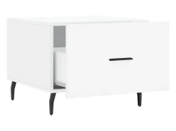 Mesa De Centro| Conjunto de 2 Mesas de Centro | Mesa de apoio | Mesa de café 50x50x40 cm brilhante Branco