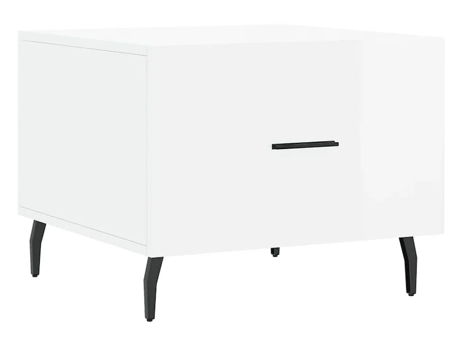 Mesa De Centro| Conjunto de 2 Mesas de Centro | Mesa de apoio | Mesa de café 50x50x40 cm brilhante Branco