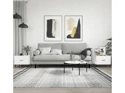 Mesa De Centro| Conjunto de 2 Mesas de Centro | Mesa de apoio | Mesa de café 50x50x40 cm brilhante Branco