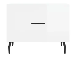 Mesa De Centro| Conjunto de 2 Mesas de Centro | Mesa de apoio | Mesa de café 50x50x40 cm brilhante Branco