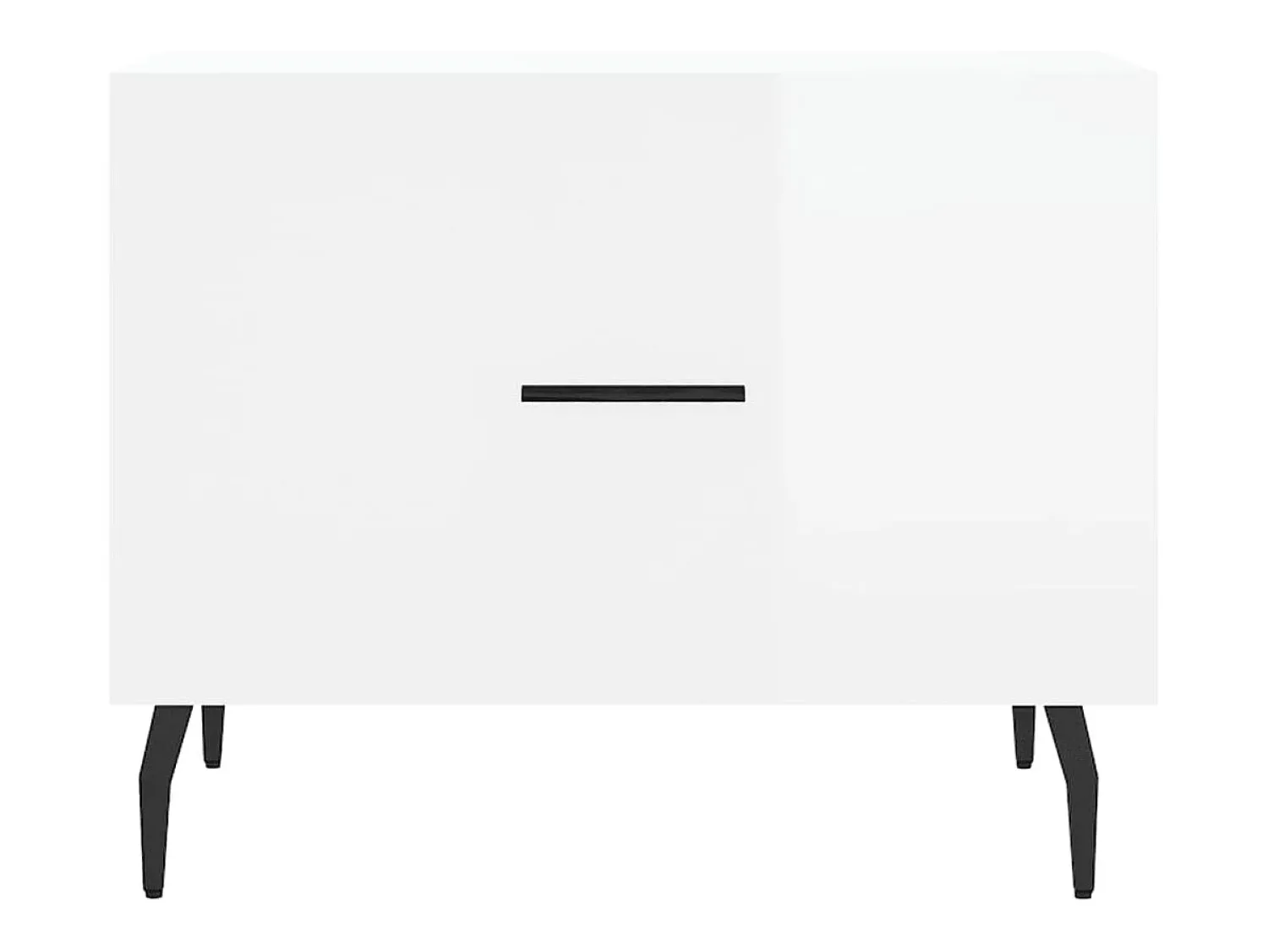 Mesa De Centro| Conjunto de 2 Mesas de Centro | Mesa de apoio | Mesa de café 50x50x40 cm brilhante Branco