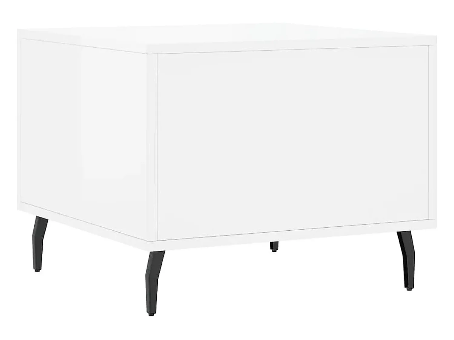Mesa De Centro| Conjunto de 2 Mesas de Centro | Mesa de apoio | Mesa de café 50x50x40 cm brilhante Branco