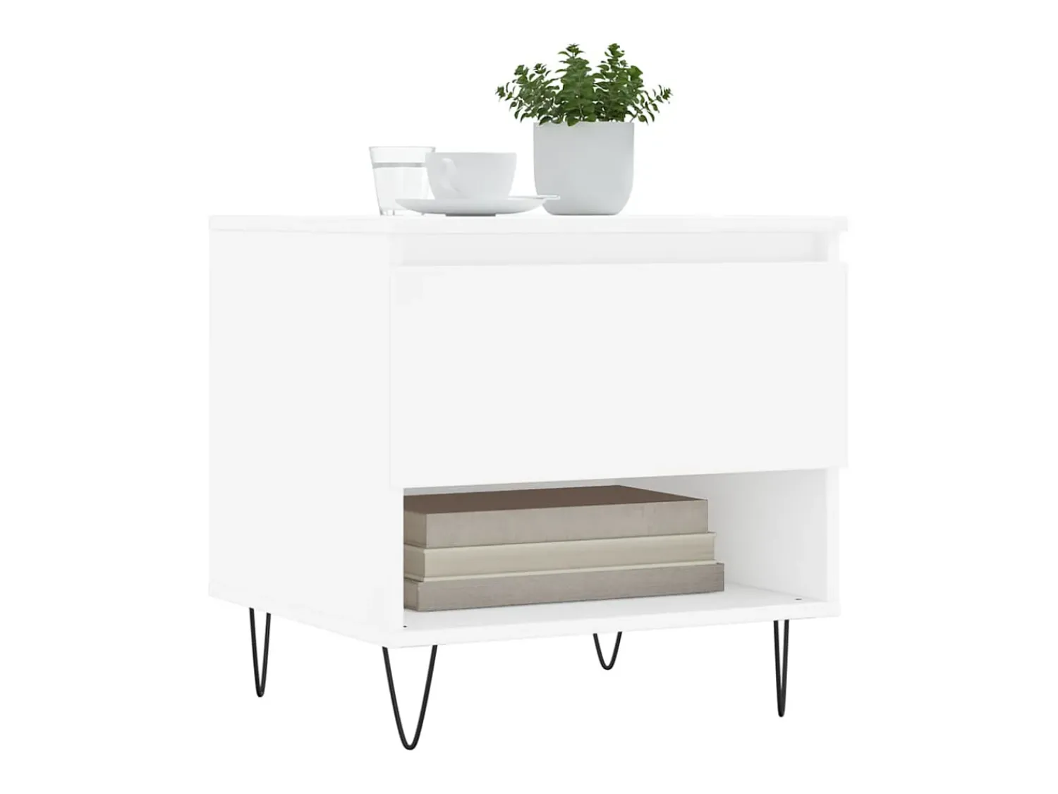 Discount Conjunto de 2 Mesas de Centro | Mesa de apoio | Mesa de café 50x46x50 cm derivados de madeira Branco