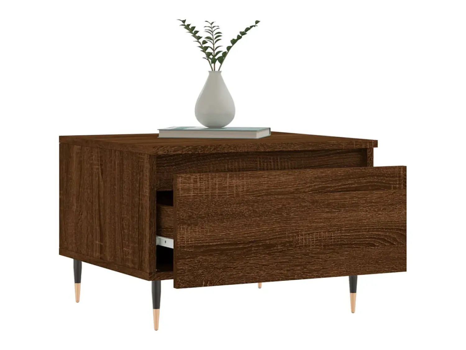 Online Conjunto de 2 Mesas de Centro | Mesa de apoio | Mesa de café 50x46x35 cm deriv. madeira carvalho Castanho